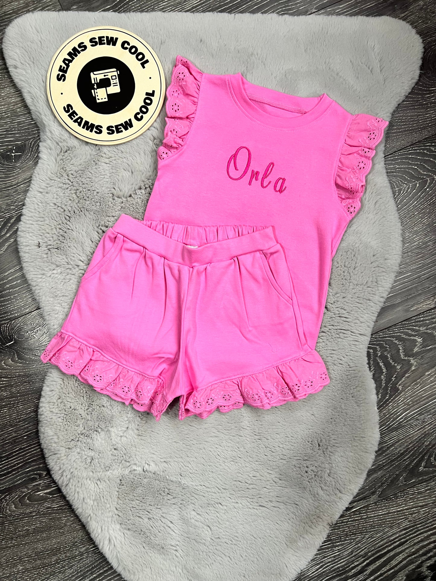 Embroidered Frill Set