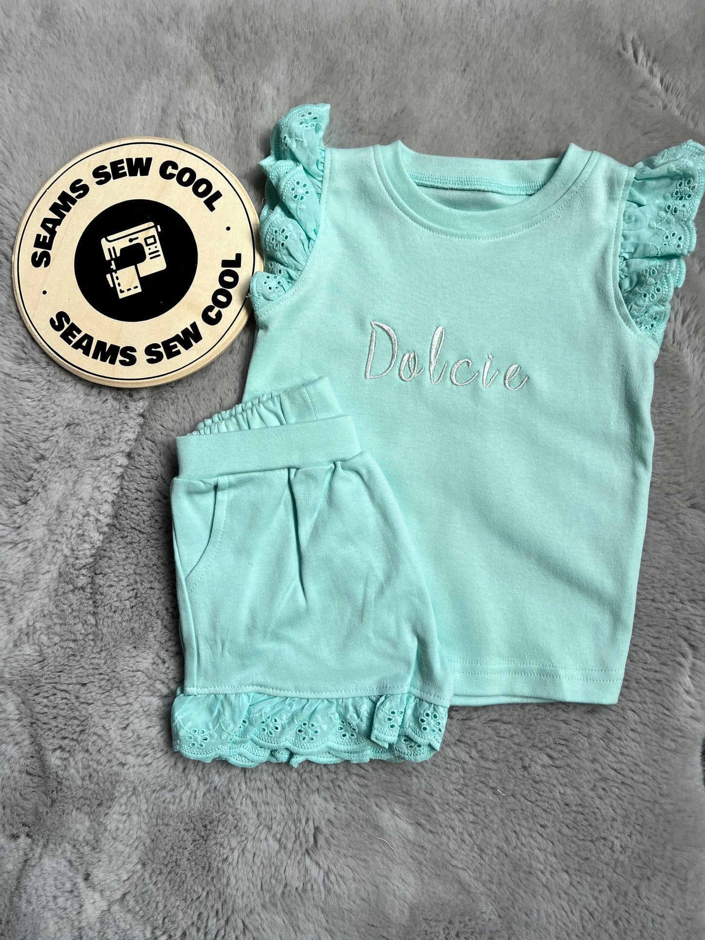 Embroidered Frill Set