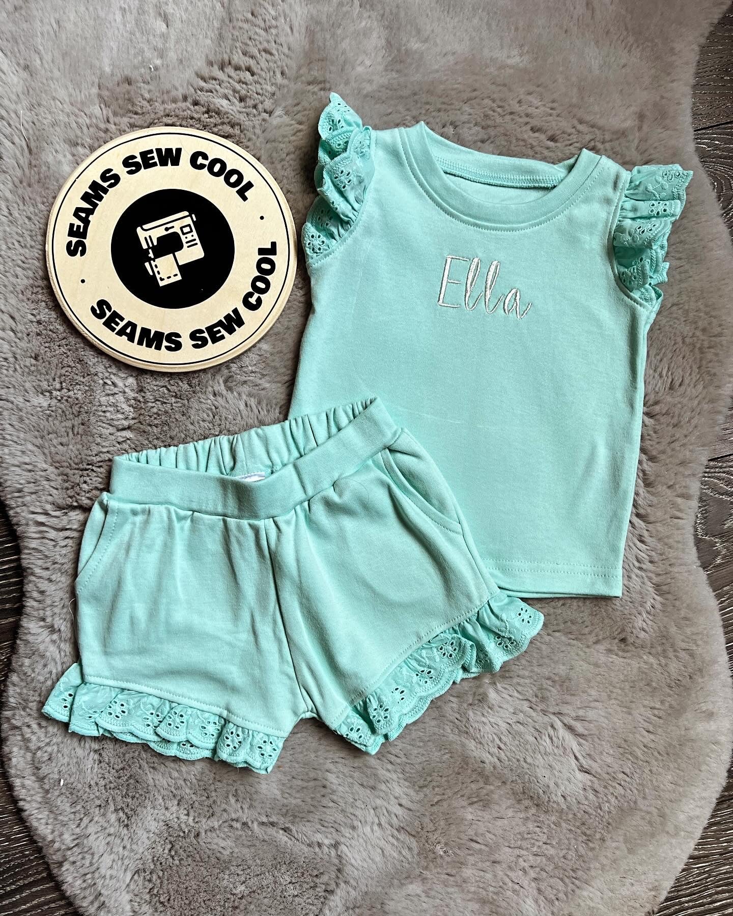Embroidered Frill Set