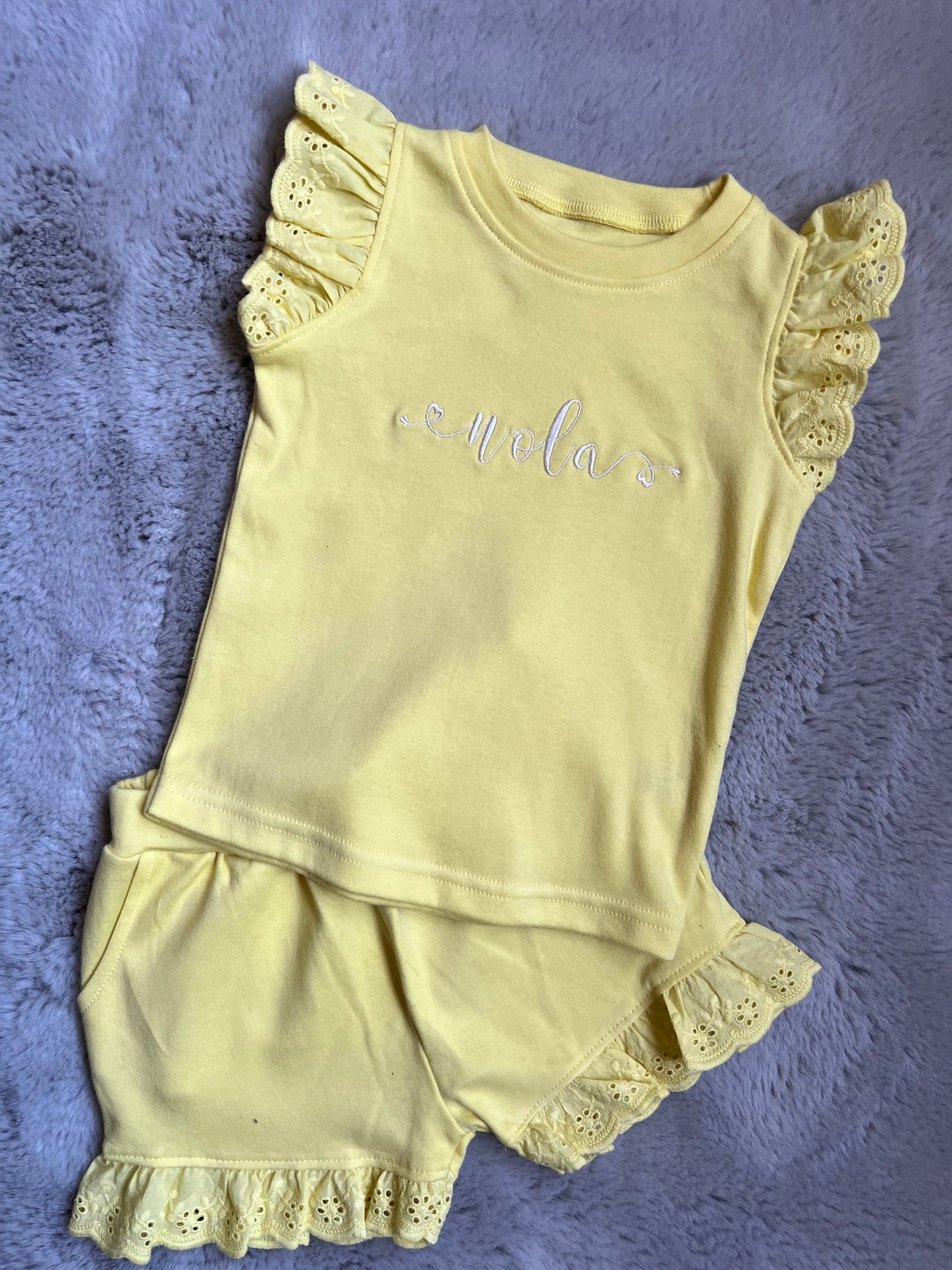 Embroidered Frill Set