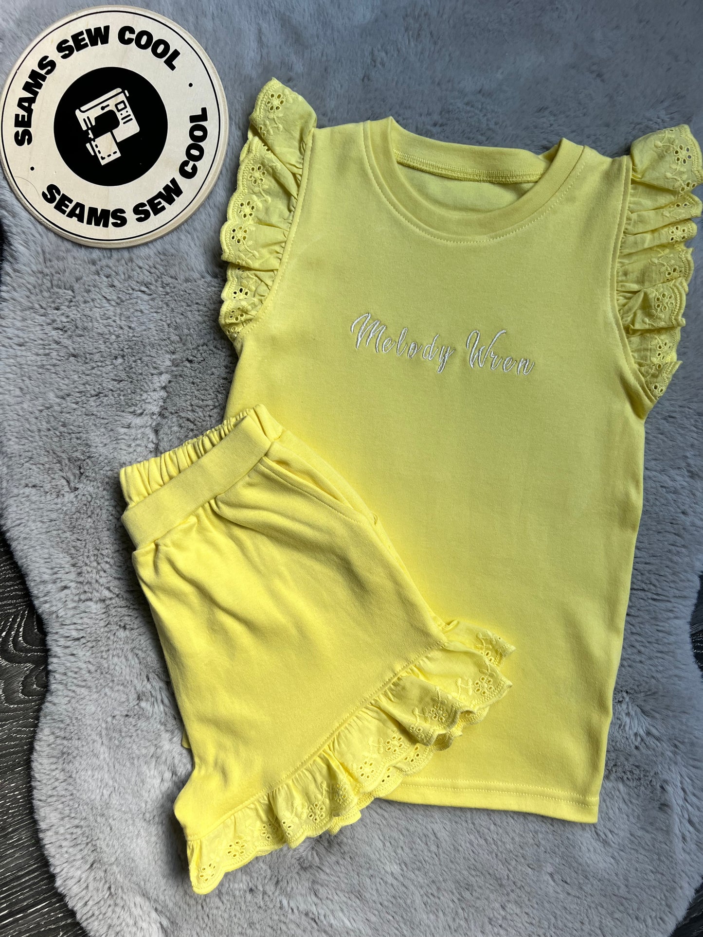 Embroidered Frill Set