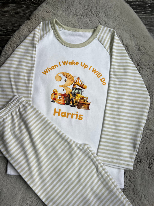 Diggers Birthday Pjs