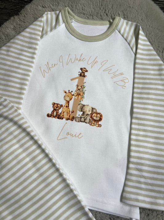 Safari 1st Birthday Pjs