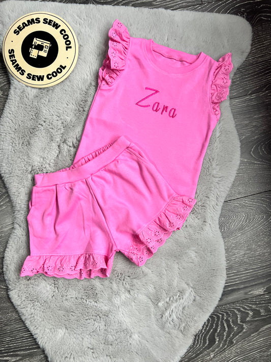 Embroidered Frill Set